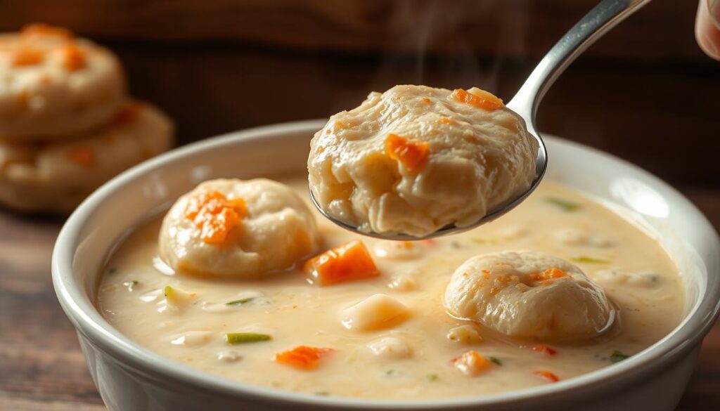 Chicken Pot Pie Soup with Flaky Dumplings