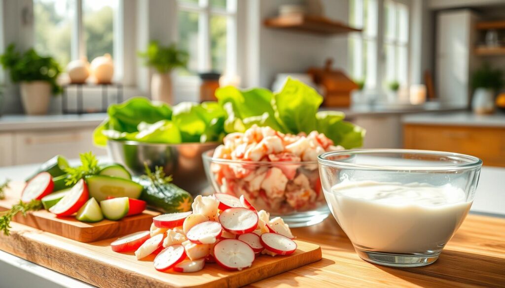 Summer Crab Salad Preparation